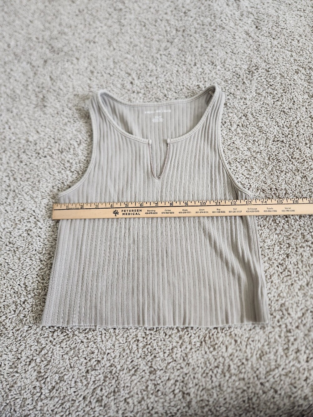 American Eagle Ribbed Notch Tank Tops Size Medium In Taupe - Picture 6 of 7